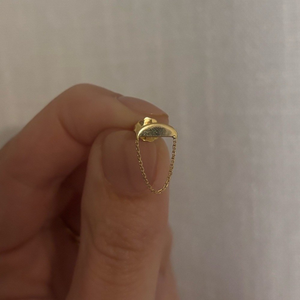 14k Yellow Gold Chain Earrings (Pair) - Picture 3 of 3